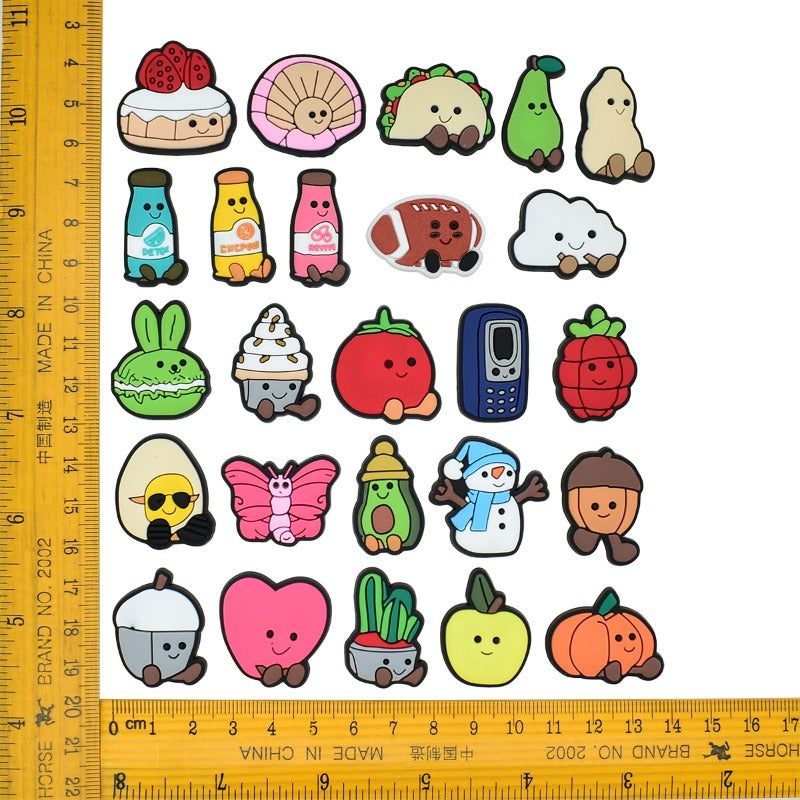Wholesale Random 100pcs Cute Doll Series PVC Soft Rubber Shoe Buckle Decoration  ACC-SC-RYY082