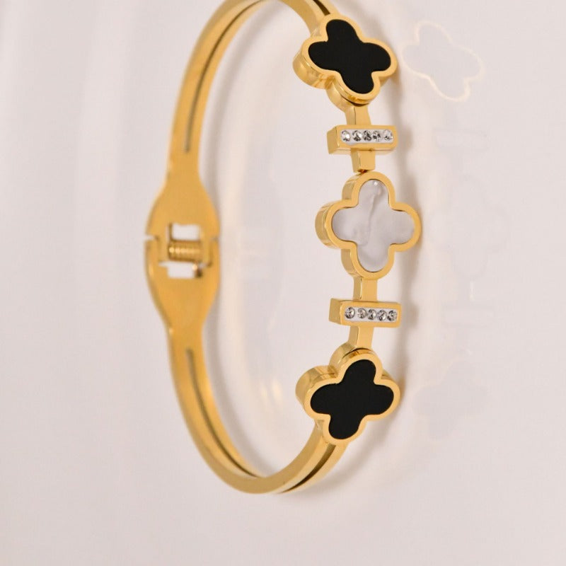 Wholesale Light Luxury Titanium Steel Four-leaf Clover Bracelet ACC-BT-Liyan004