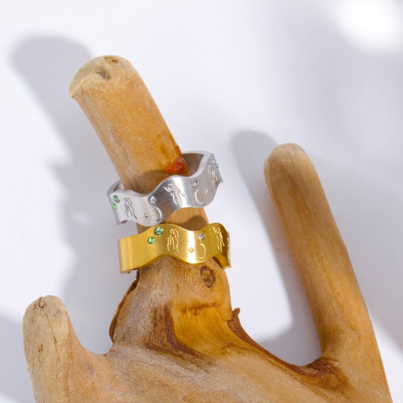 Wholesale Stainless Steel Open 18K Gold Ring ACC-RS-XuanChi001