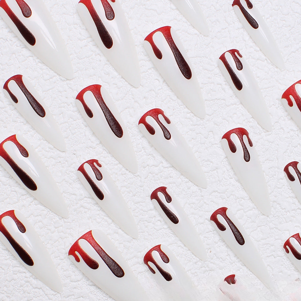 Wholesale 24 Pieces/box Halloween Press-on Nails Kits Nail Stickers ACC-NS-XingNai021