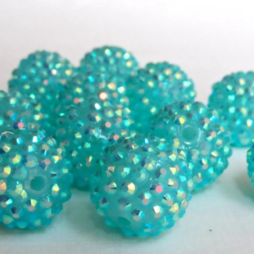 Wholesale 5pcs 10-22MM Resin Diamond Ball Jelly Water Blue AB Color Diamond Ball Beads ACC-BDS-NiJia049