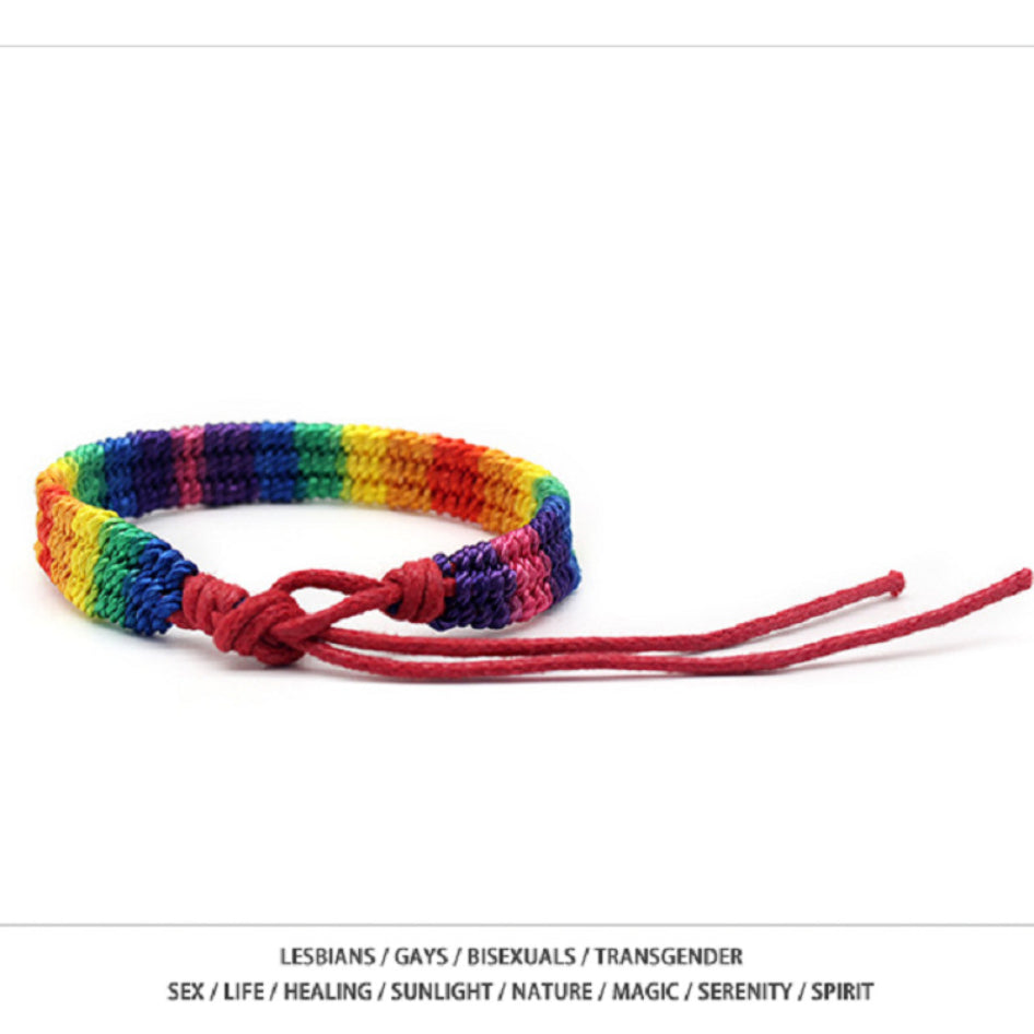 Wholesale LGBT Same-sex Colored Rope Bracelets Six-color Rainbow Hand-woven Miyuki Bracelets ACC-BT-Guangg001