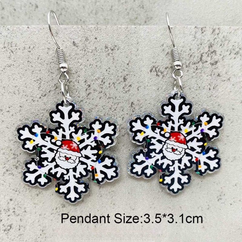 Wholesale Acrylic Christmas Snowflake Santa Earrings ACC-ES-ChenY089