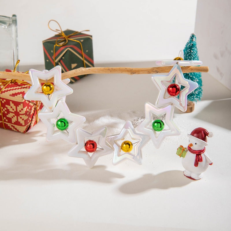 Wholesale Christmas Acrylic Five-pointed Star Beaded Necklace ACC-NE-YongGe006