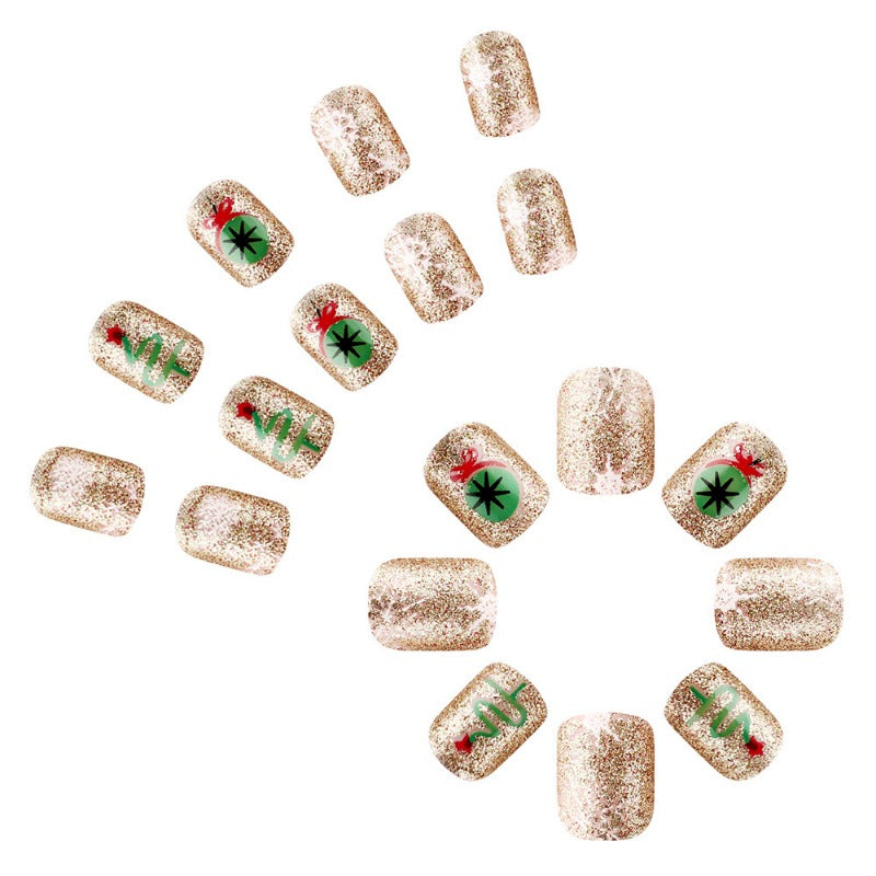 Wholesale 24 Pieces/box Christmas Snowflake Glossy Nails Kits Nail Stickers ACC-NS-MiKe020