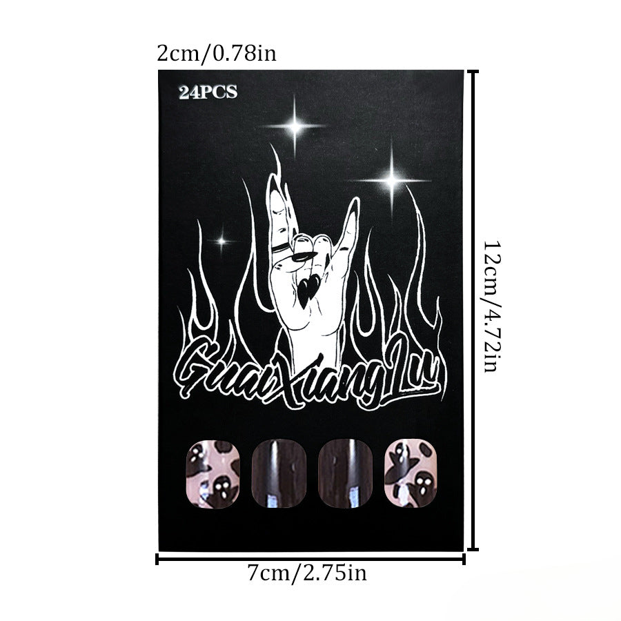 Wholesale 24 Pieces/box Halloween Press-on Nails Kits Nail Stickers ACC-NS-GuaiXL109