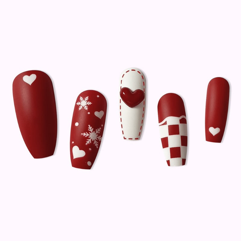 Wholesale 24 Pieces/box Snowflake Love Christmas Nails Kits Nail Stickers ACC-NS-QXJ031