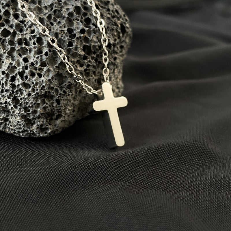 Wholesale Titanium Steel Plated 18K Real Gold Cross Necklace ACC-NE-YuXun002