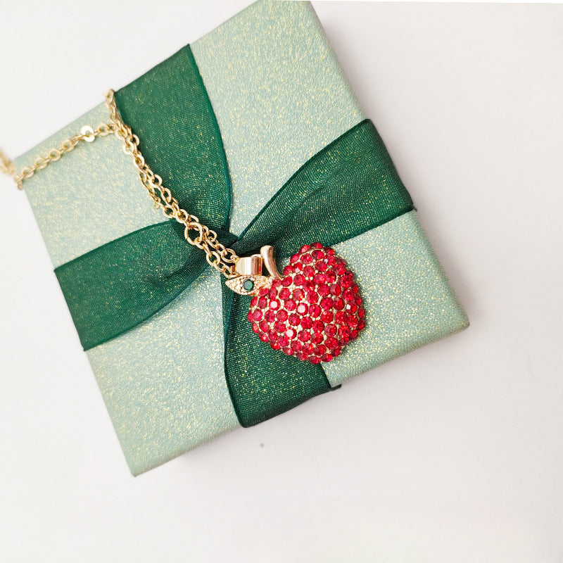 Wholesale Cute Red Diamond Apple Necklace ACC-NE-Xilu003
