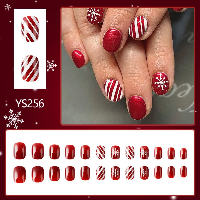 Wholesale 24 Pieces/box Christmas Glossy Nails Kits Nail Stickers ACC-NS-MiKe001