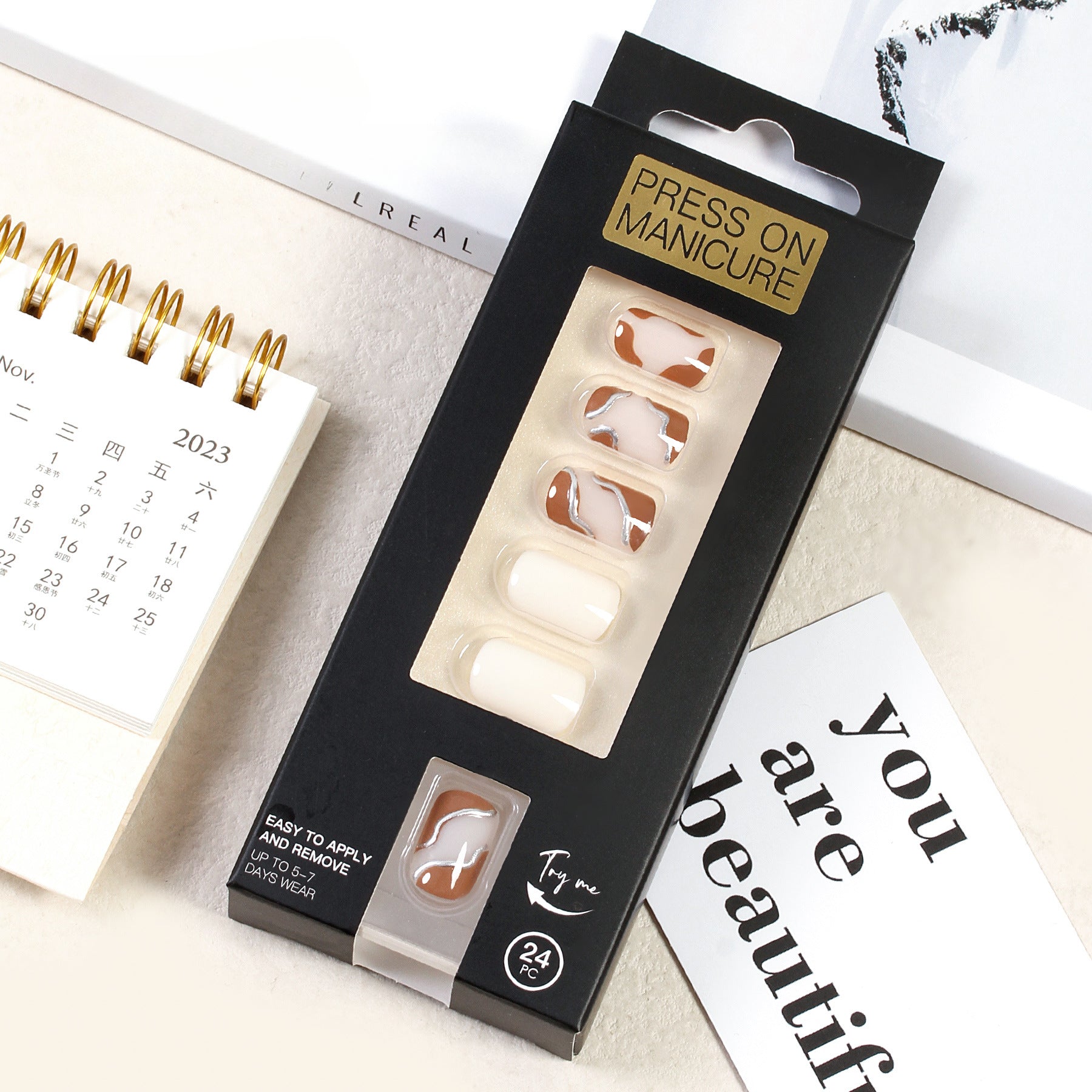 Wholesale Press on Nails Kits 24 Ballet Nail Adhesive Nail Enhancement Tablets ACC-NS-XKQ008