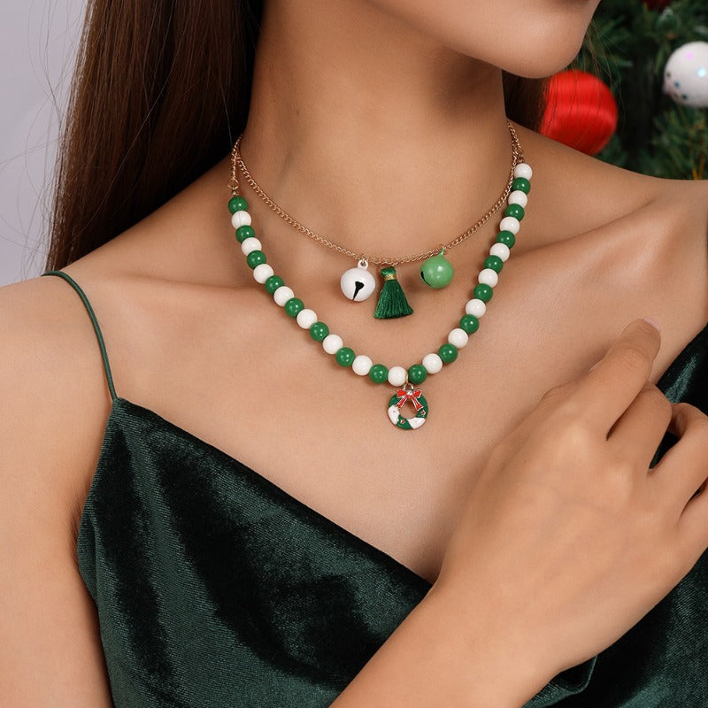 Wholesale Christmas Tassel Bell Garland Necklace Set ACC-NE-YueSen010