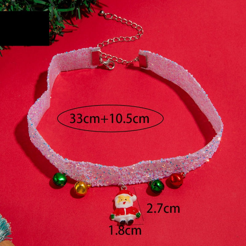 Wholesale Christmas Lace Colorful Pompom Collar ACC-NE-YongGe009