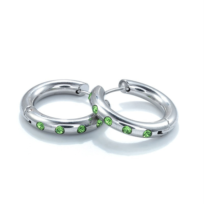 Wholesale 18K Gold Plated Stainless Steel Zircon Inlaid Hoop Earrings ACC-ES-MuShan045