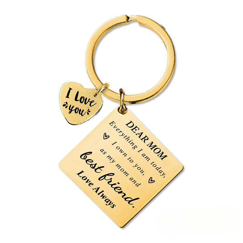 Wholesale Mother's Day Gift Metal Square Keychain ACC-KC-Ganggu006