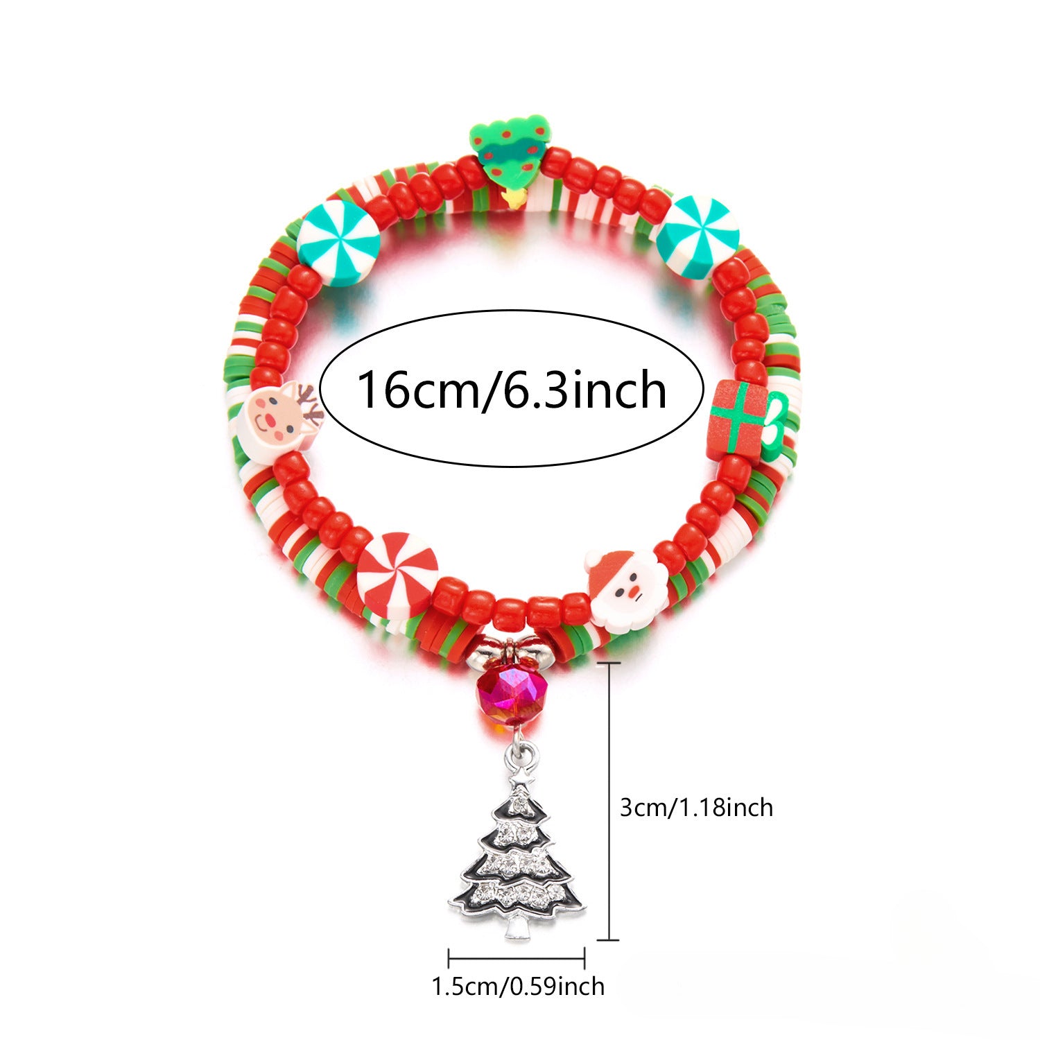 Wholesale Christmas Rice Bead Soft Clay Christmas Tree Snowflake Bracelet ACC-BT-FanYou005
