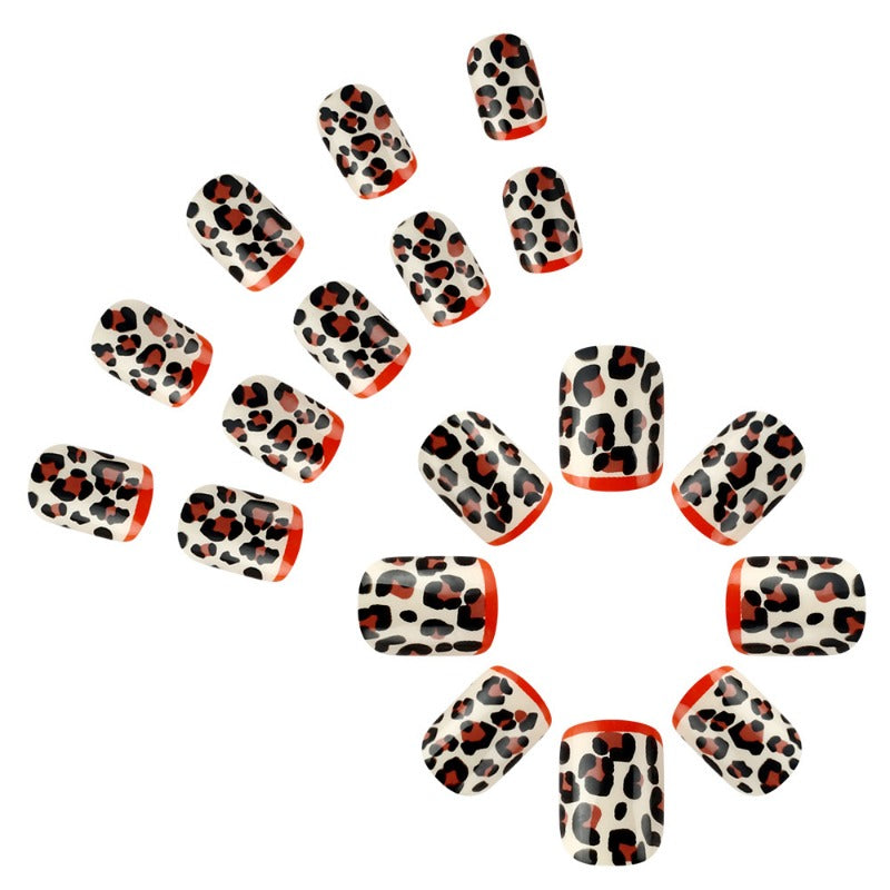 Wholesale 24 Pieces/box Valentine's Day Shiny Leopard Nails Kits Nail Stickers ACC-NS-MiKe031