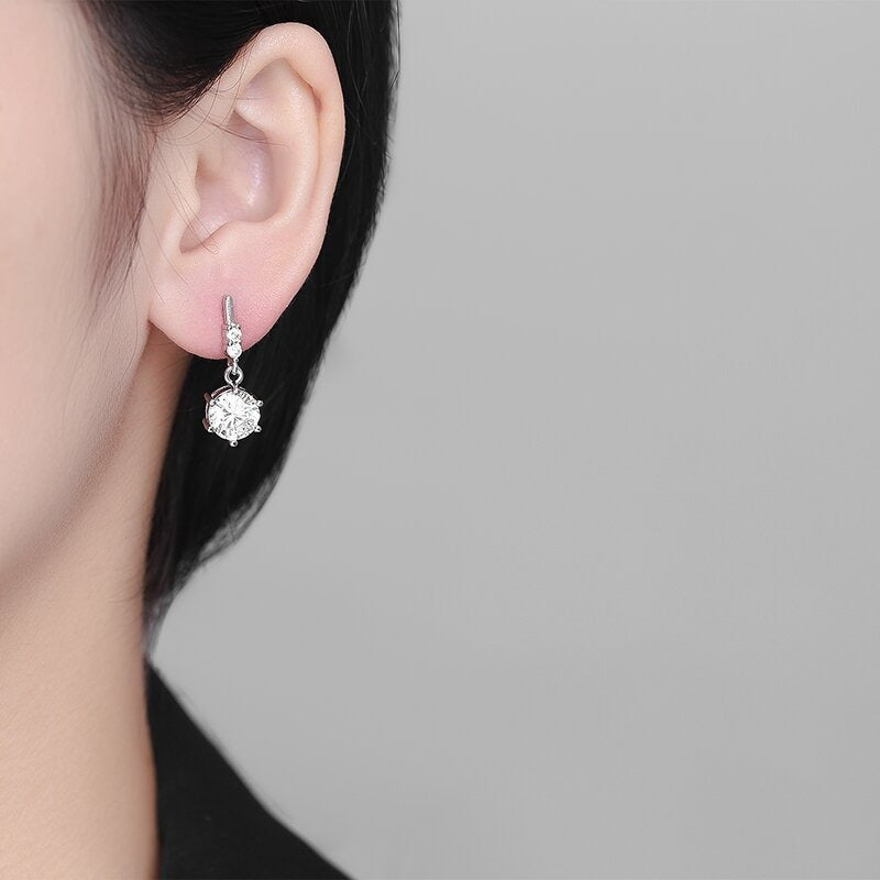 Wholesale Moissanite Tassel Six-Prong Two-Carat Earrings ACC-ES-MeiLi002