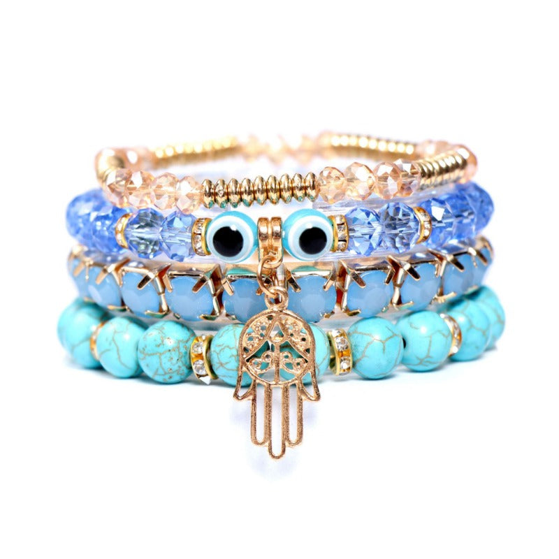 Wholesale Bohemian Multi-layered Evil Eye Bracelet ACC-BT-NaiHong009