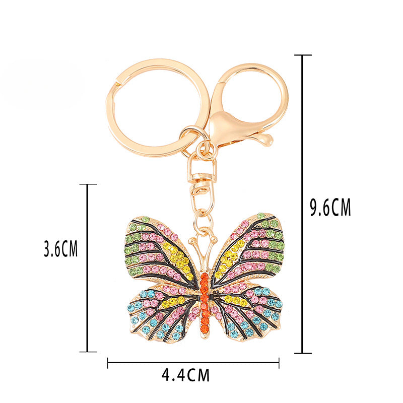 Wholesale Butterfly Rhinestone Alloy Keychain ACC-KC-YuanFei011