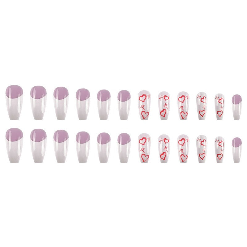 Wholesale 24 Pieces/box Valentine's Day Pink Love Nails Kits Nail Stickers ACC-NS-QXJ054