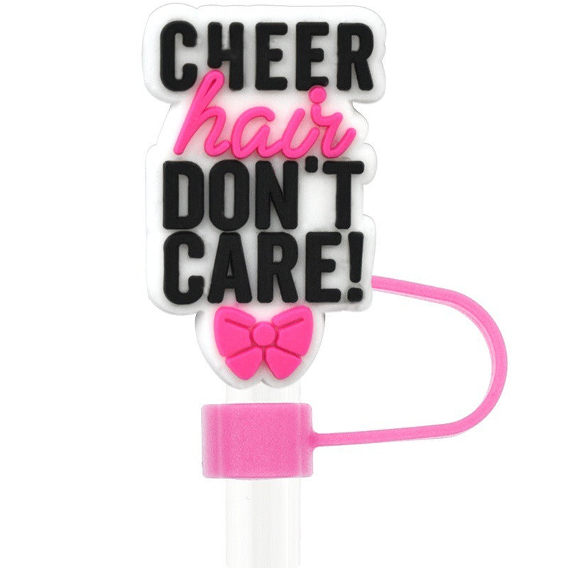 Wholesale Random 100pcs Cheerleading Series 10mm PVC Soft Straw Tube Cap ACC-SCR-RYY151