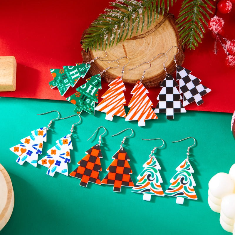 Wholesale Christmas Tree Santa Hat Christmas Tree Earrings ACC-ES-YingHao010