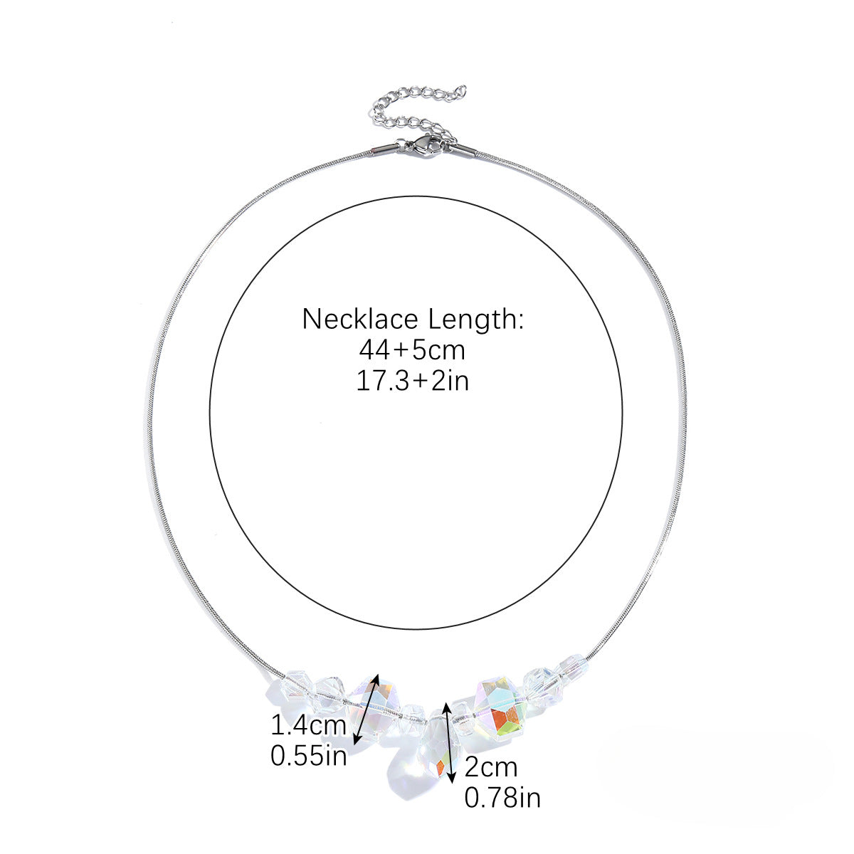 Wholesale Simple Crystal Stainless Steel Necklace ACC-NE-ManYi005