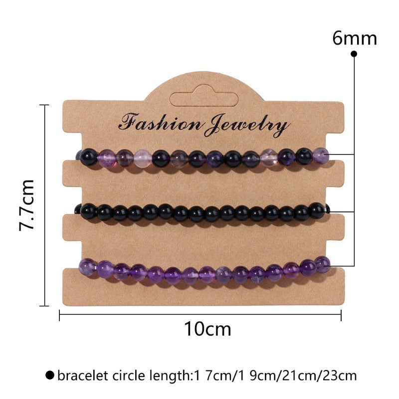 Wholesale 6mm Natural Stone Beads Elastic Bracelet ACC-BT-YinYi014