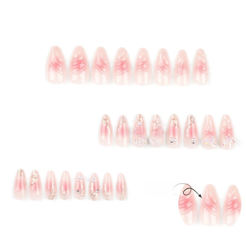 Wholesale 24 Pieces/box Diamond Butterfly Nails Kits Nail Stickers ACC-NS-LeFan137