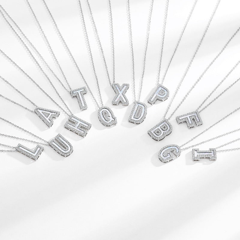 Wholesale Letter Colored Crystal Clavicle Necklaces ACC-NE-MeiLi001