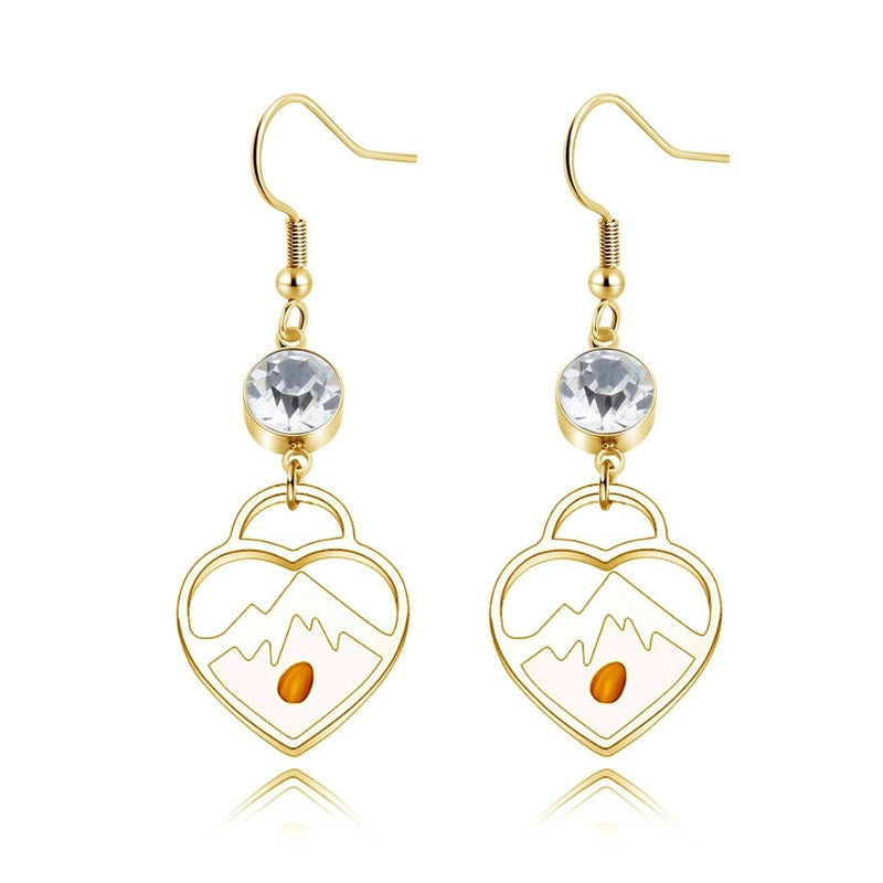 Wholesale Stainless Steel Heart Lock Mustard Seed Earrings ACC-ES-MS003