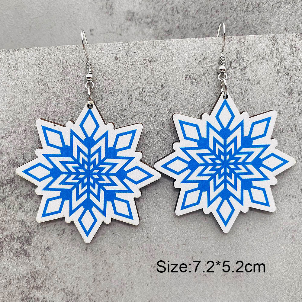 Wholesale Christmas Santa Claus Christmas Stocking Elk Wood Earrings ACC-ES-ChenY055