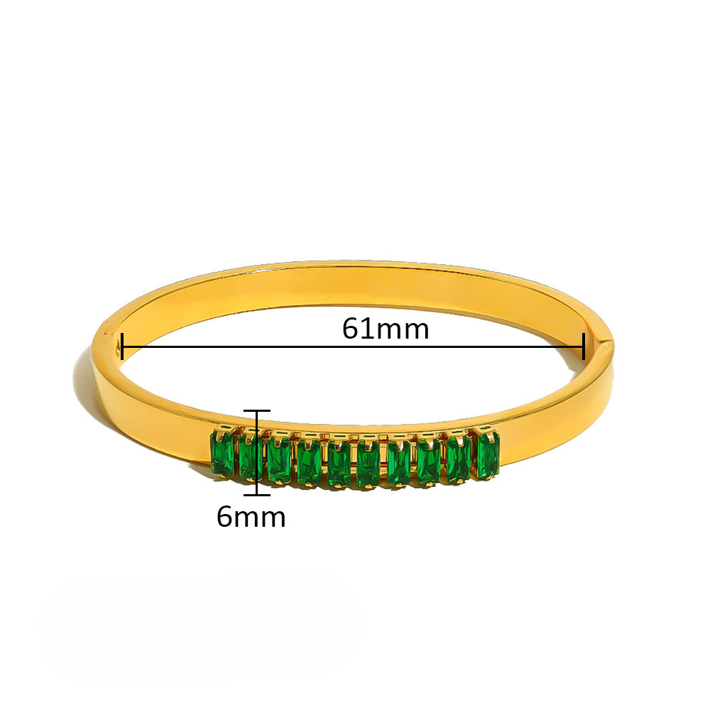 Wholesale Stainless Steel Bracelets 18K Zircon Eight-pointed Star Flower Bracelet ACC-BT-ChengBing001