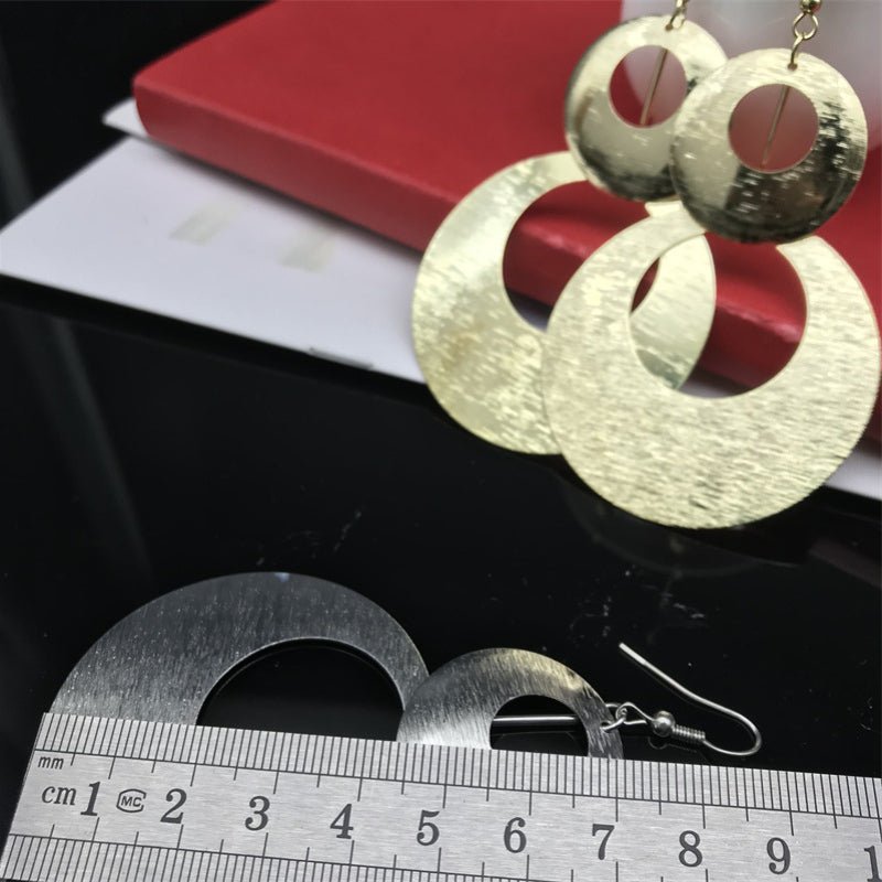 Wholesale Double Hoop Metal Long Earrings ACC-ES-FX054