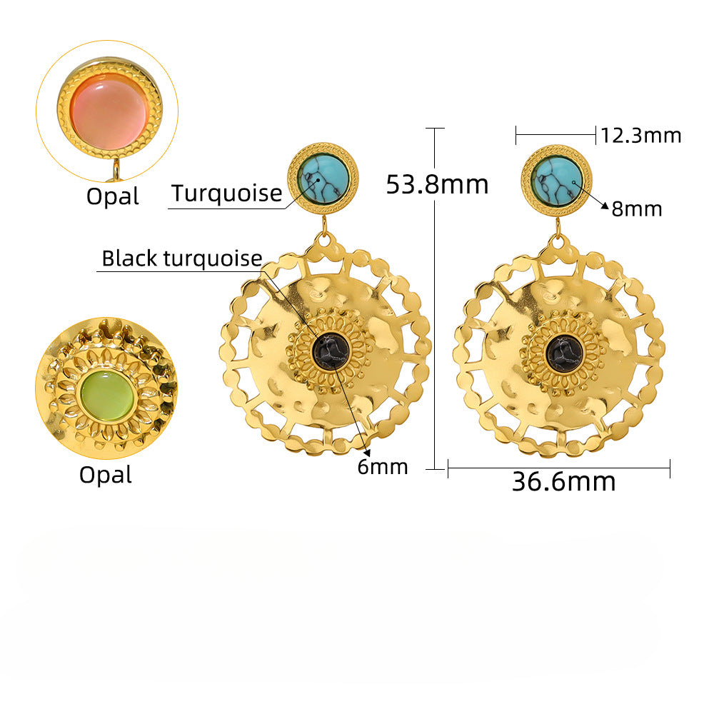 Wholesale Natural Stone Earrings Titanium Steel Earrings ACC-ES-Yachan003