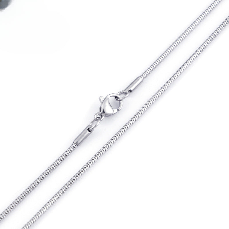 Wholesale Titanium Steel Necklace Round Snake Bone Chain with Chain ACC-NE-KaLun003