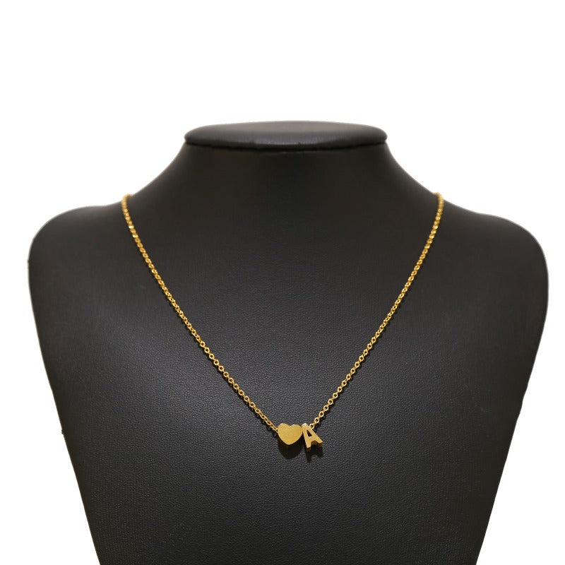 Wholesale 18K Gold Titanium Steel Letter Love Necklace ACC-NE-FeiLing004