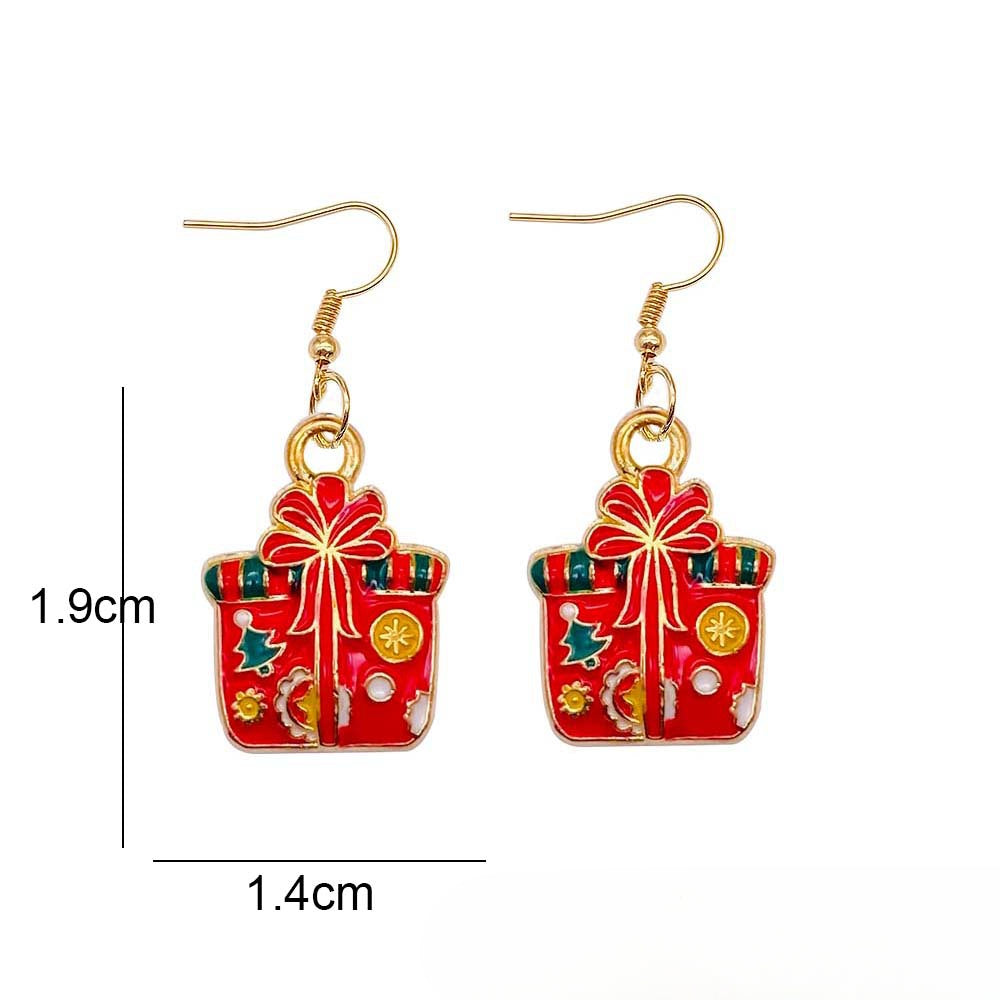 Wholesale Christmas Tree Santa Claus Bell Alloy Oil Drop Earrings ACC-ES-ChenY044