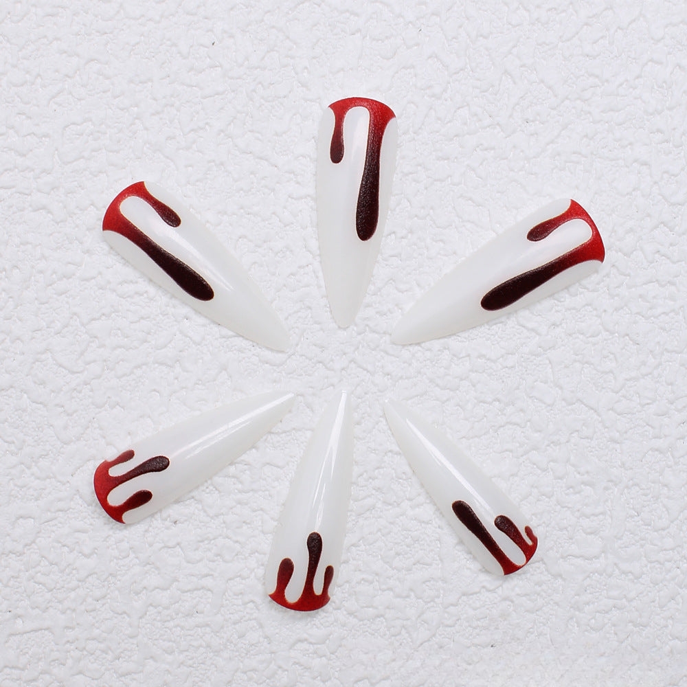 Wholesale 24 Pieces/box Halloween Press-on Nails Kits Nail Stickers ACC-NS-XingNai021