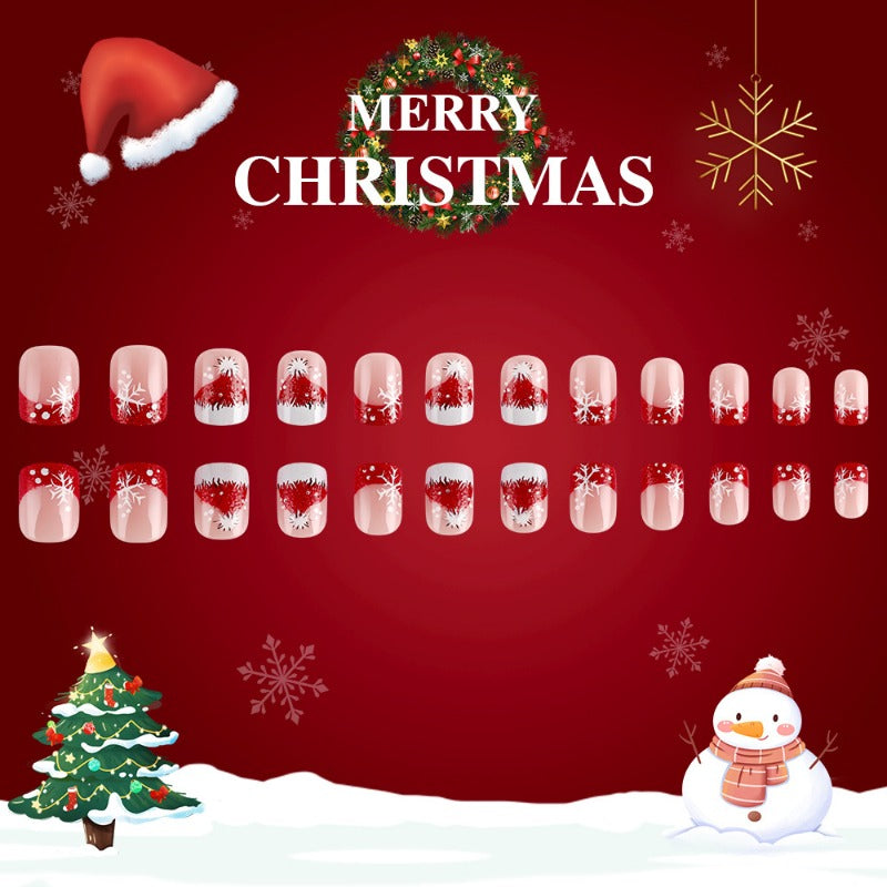 Wholesale 24 Pieces/box Christmas Canes Nails Kits Nail Stickers ACC-NS-MiKe006