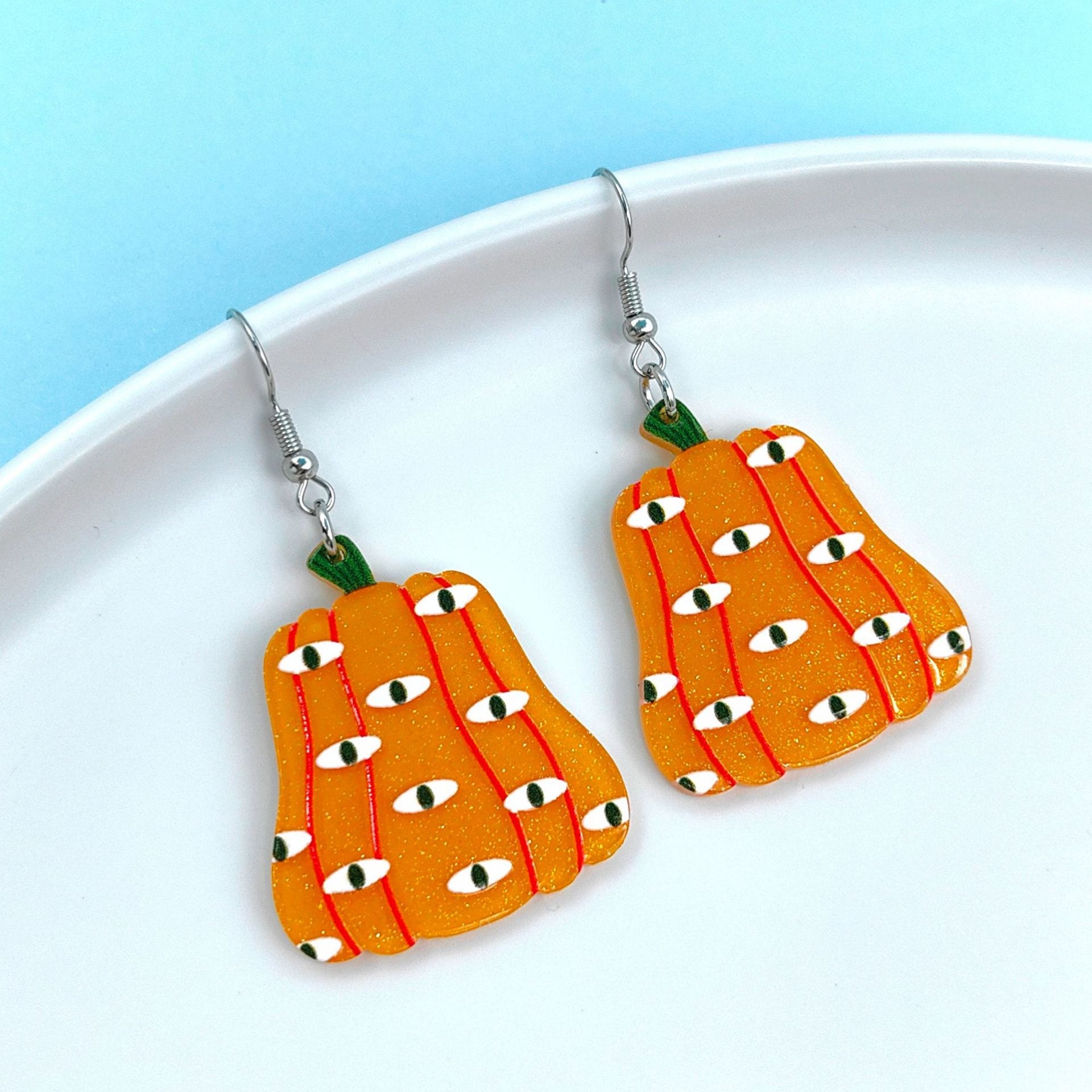 Wholesale Halloween Cartoon Pumpkin Black Cat Ghost Acrylic Earrings ACC-ES-Xizhao008
