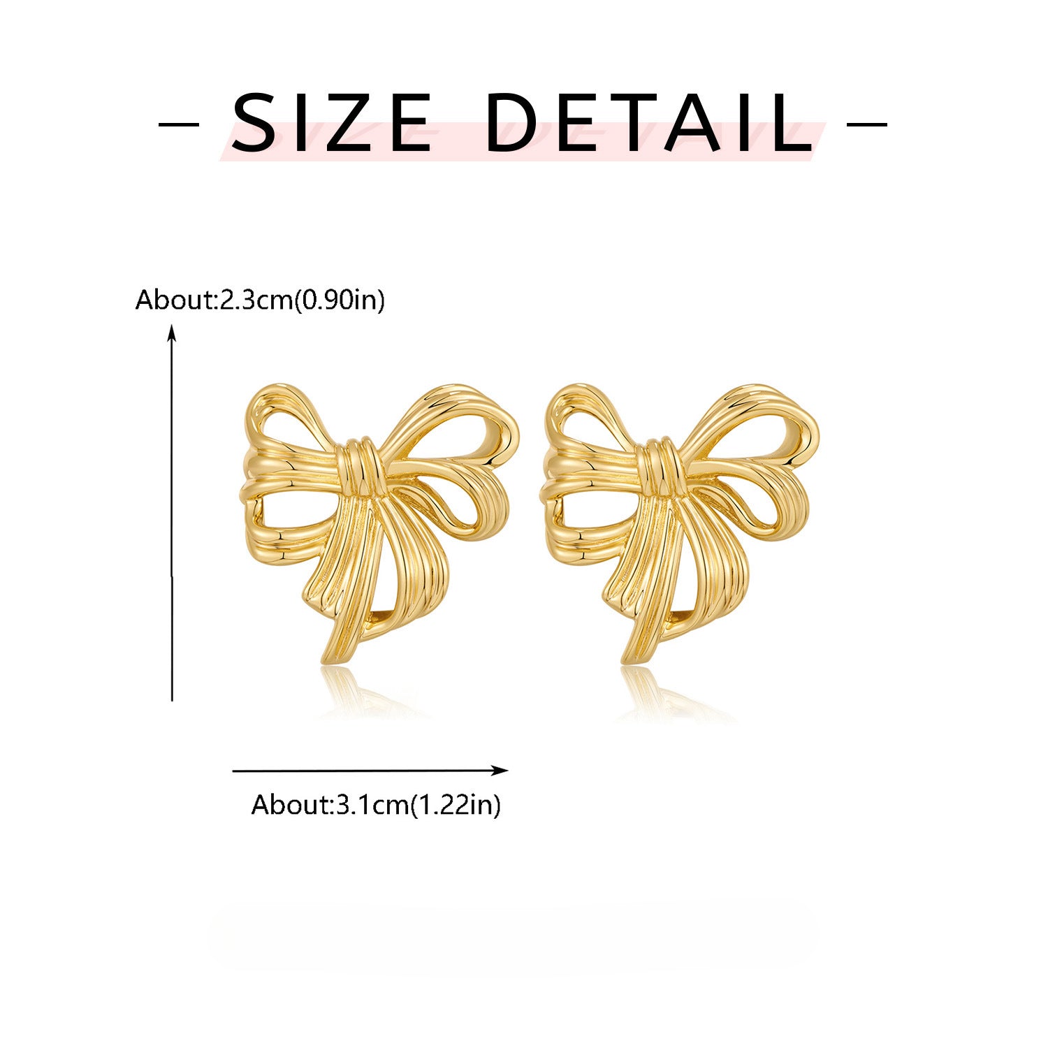 Wholesale Bow Earrings Copper Plated 18k Gold Irregular Earrings ACC-ES-HuaChuang005