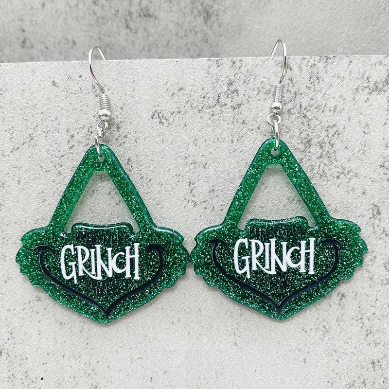 Wholesale Christmas Acrylic Classic Red Santa Hat Earrings ACC-ES-ChenY094