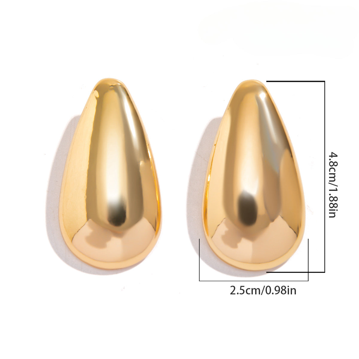 Wholesale Metal Glossy Water Drop Beanie Geometric Love Pleated Earrings Heart Earrings ACC-ES-DN001