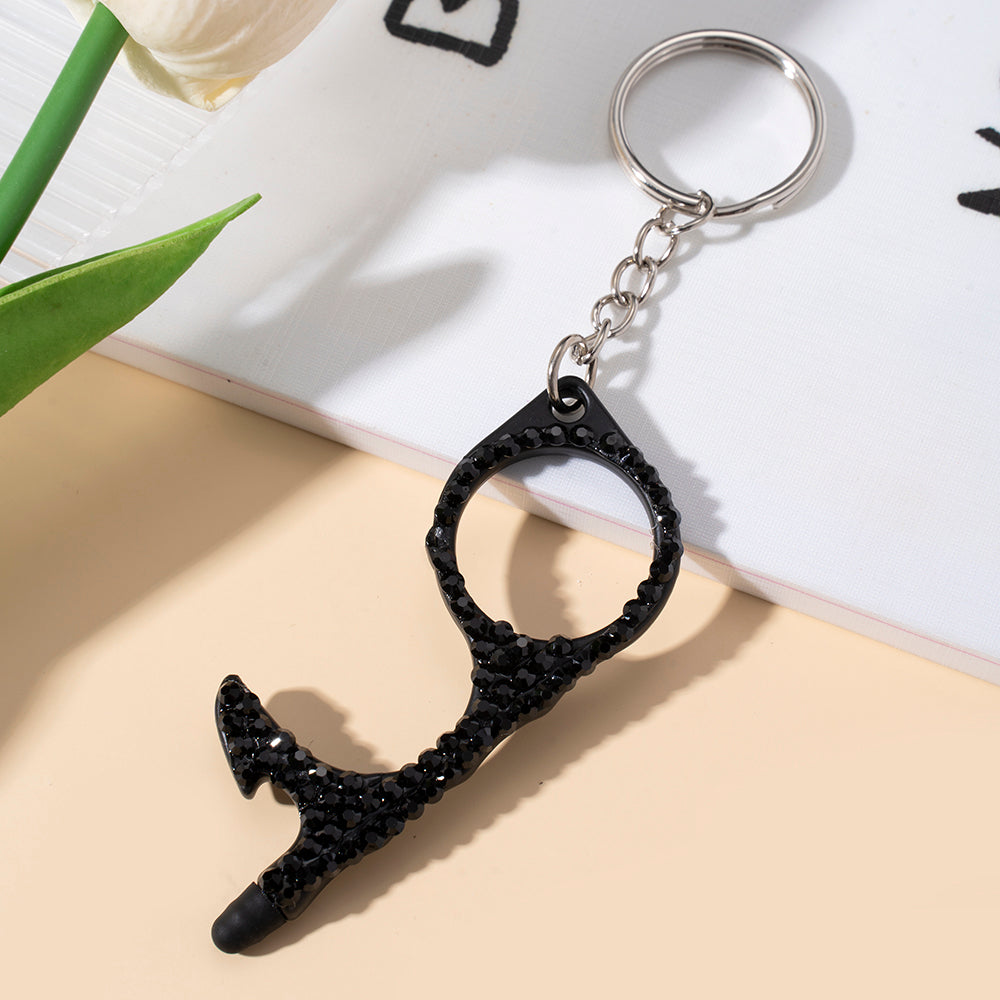 Wholesale Multifunctional Double-Sided Diamond Door Opener Portable Keychain ACCVIP-KC-ZhiYa014