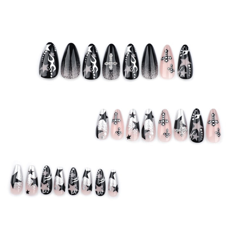 Wholesale 24 Pieces/box Star Cross Nails Kits Nail Stickers ACC-NS-LeFan136
