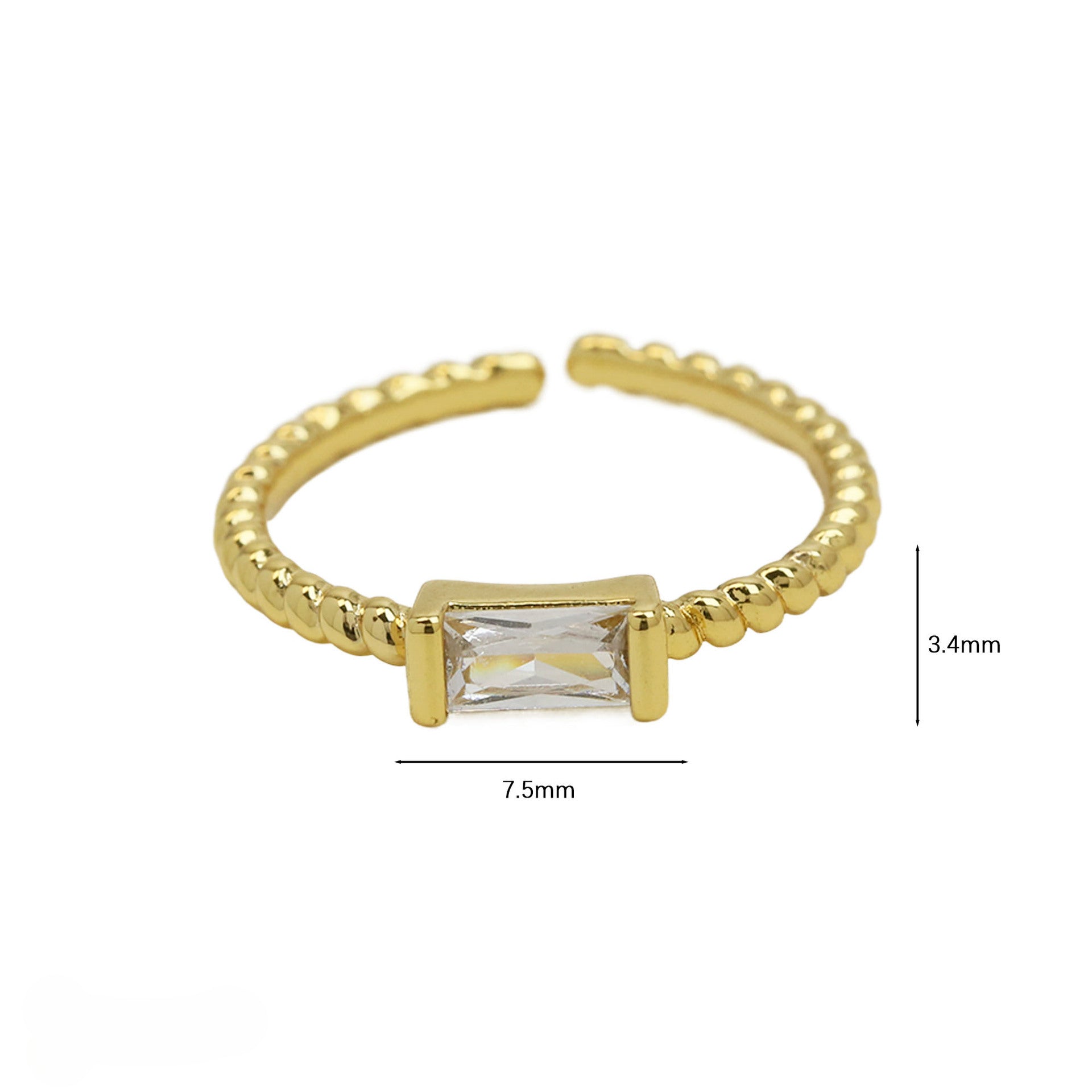 Wholesale 18k Brass Rectangular Ladder December Birthstone Open Rings ACC-RS-BaiYi001