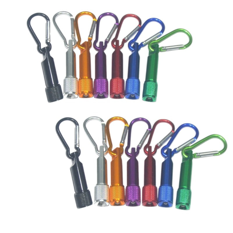 Wholesale 14pcs/set Colorful Aluminum Alloy LED Mini Flashlight Carabiner Keychain ACCHW-KC-KaBiao012
