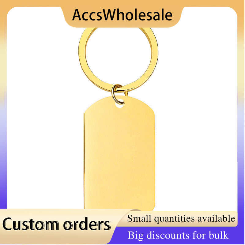 Custom Keychains with Laser Engraved Text or Logo - Long Metal Keychains